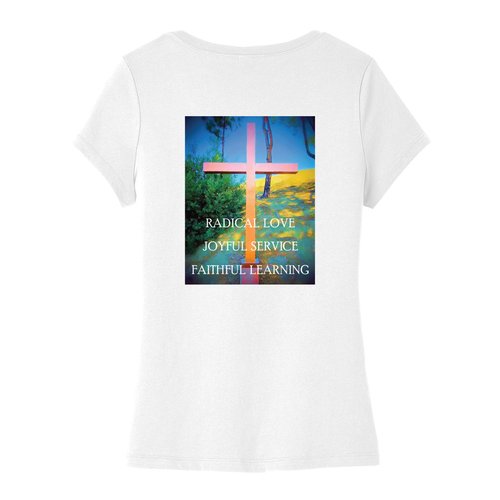 Women's' 100% Cotton V-neck Tee Shirt