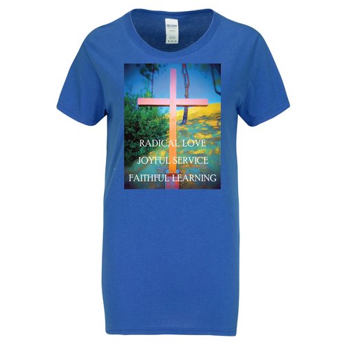 Women's Cotton T-Shirt w/ COTE Cross Logo (Royal Blue)